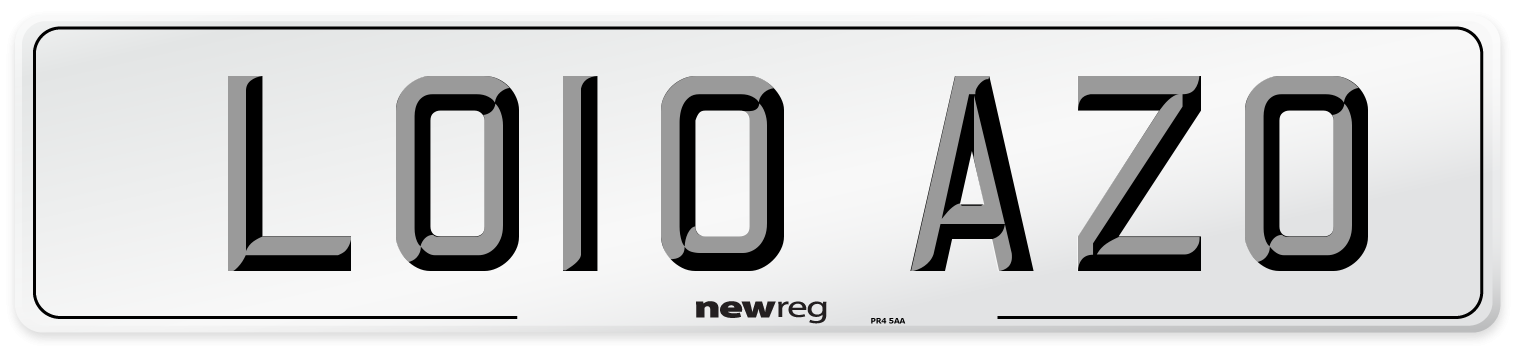 LO10 AZO Number Plate from New Reg